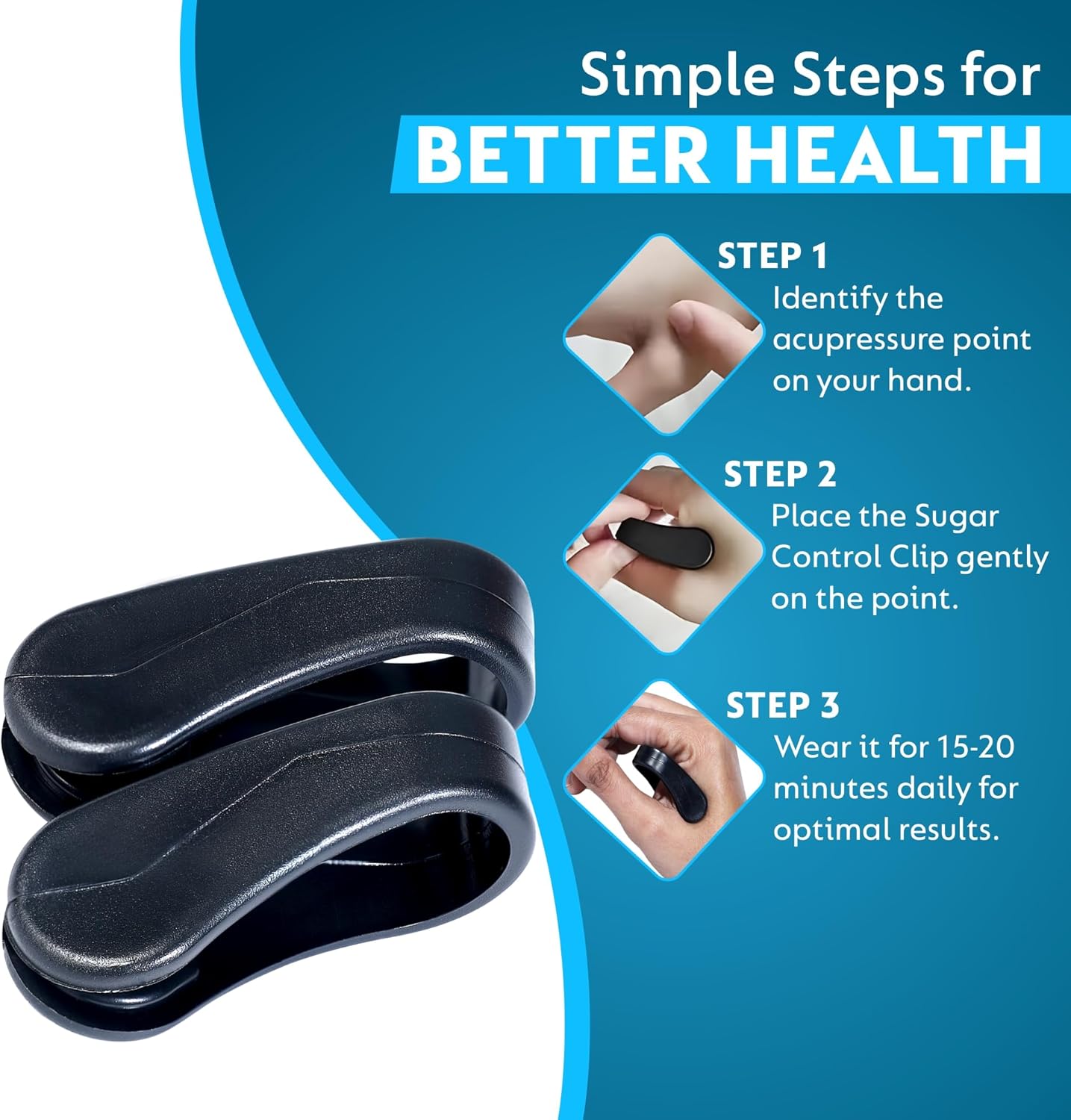 Sugar Control Acupressure Clip for Diabetics