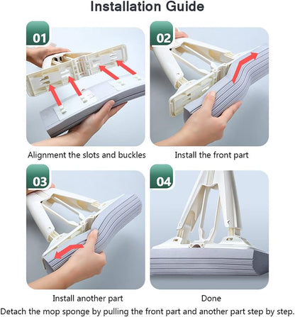 Adjustable Squeeze Water Floor Cleaning Magic Sponge Mop