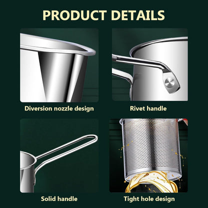 Stainless Steel Deep Frying Pot With Strainer