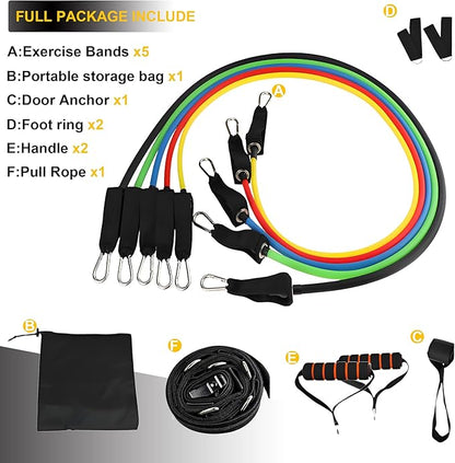 Portable Home Gym Resistance Bands Set (11 PCS)