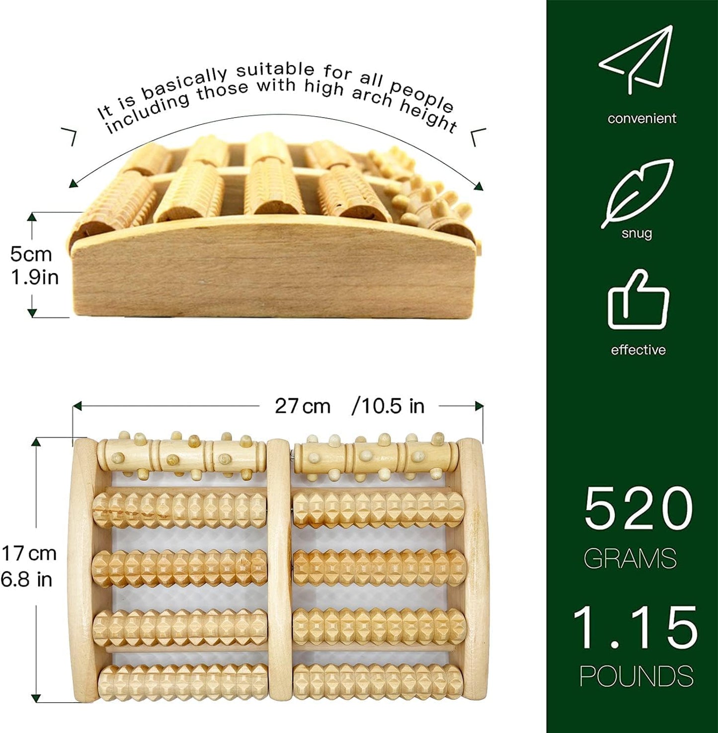 Foot Massager Wooden Roller