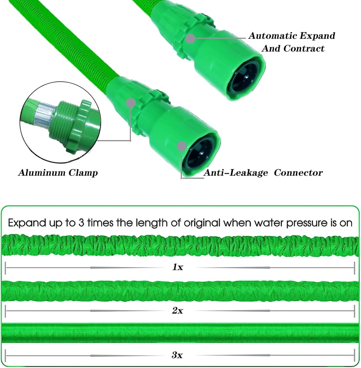 100 Feet Expandable Water Pipe with Shower
