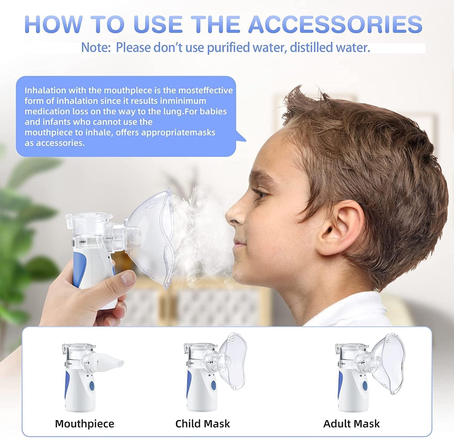 Portable Mini Mesh Nebulizer Machine For Kids and Adults