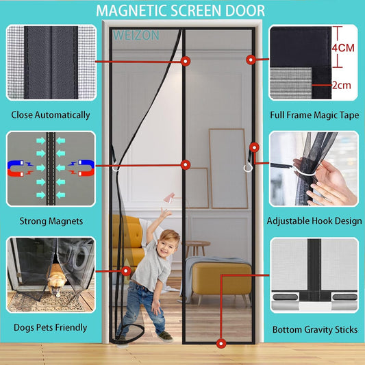 Magic Mesh Magnetic Screen Door Curtain