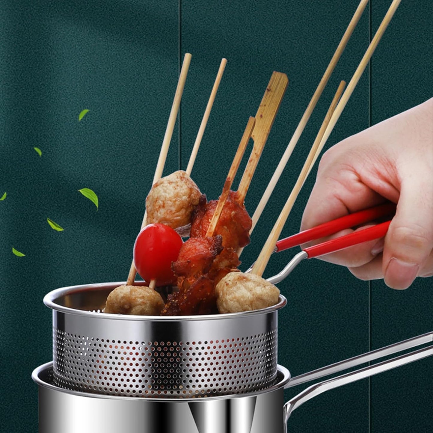Stainless Steel Deep Frying Pot With Strainer