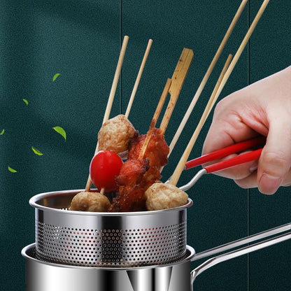 Stainless Steel Deep Frying Pot With Strainer